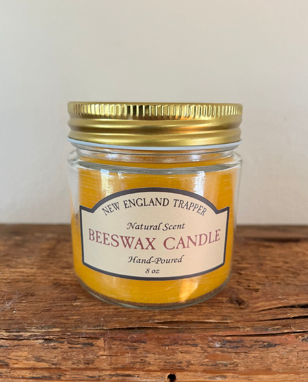 100% Organic Yellow Beeswax Candle – New England Trapper